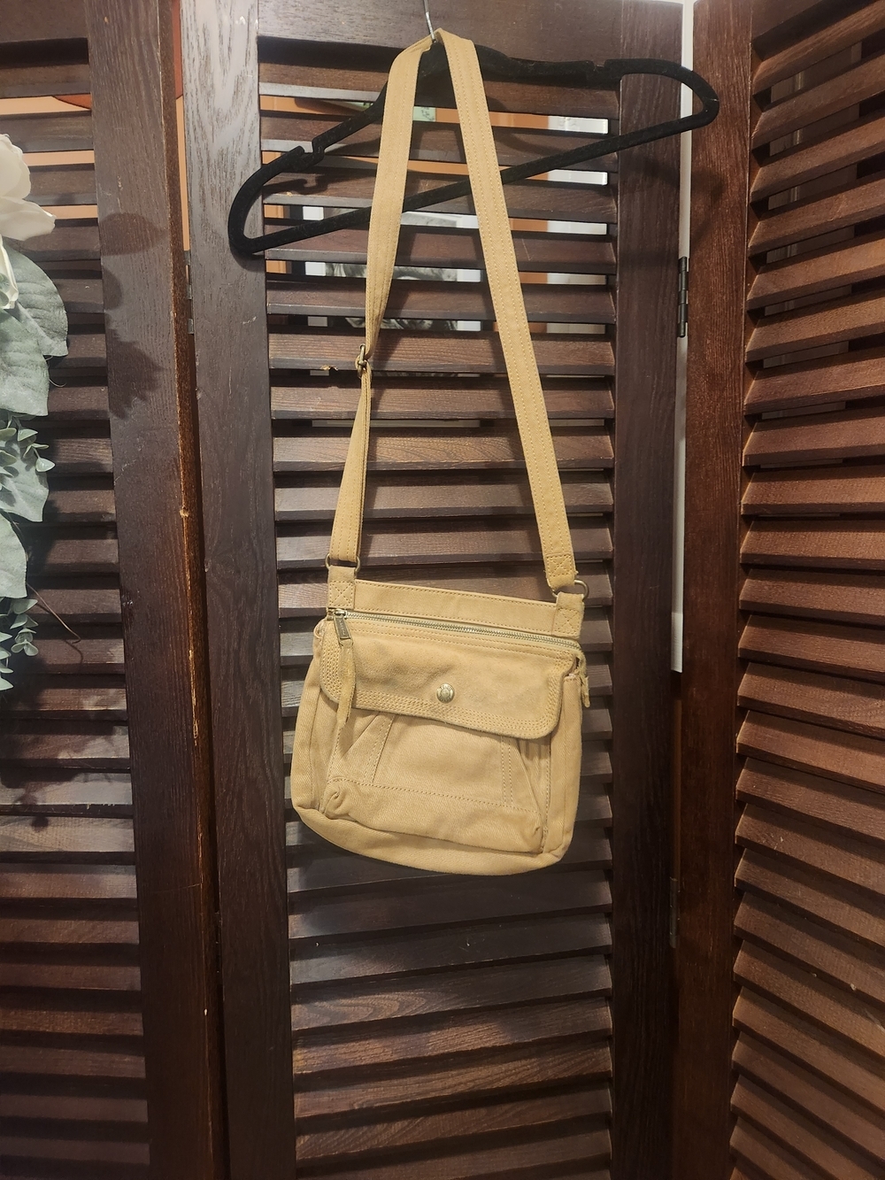 Fossil Tan Crossbody Messenger Bag